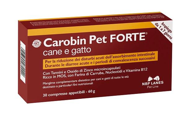 Carobin Pet Forte Cane e Gatto Per La Riduzione Dei Disturbi Intestinali 30cpr