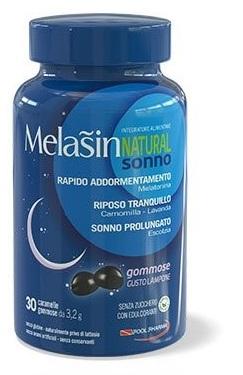 Melasin Natural Sonno 1mg Integratore per un Rapido Addormentamento 30 Gommose