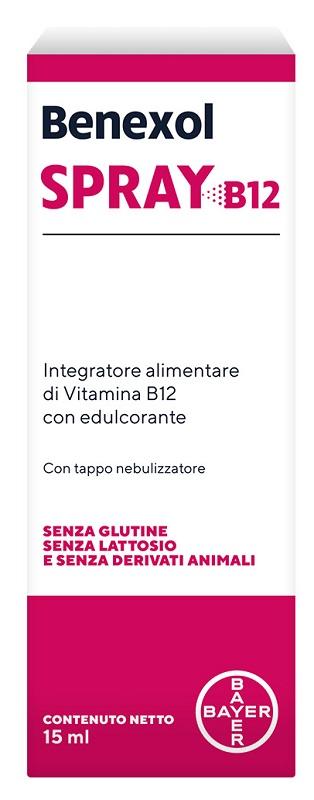 Benexol Spray Integratore alimentare di Vitamina B12 ad Alto Dosaggio con Edulcorante Flacone 15ml