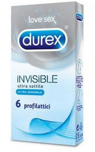 Durex Invisible Ultra Sottile Ultra Sensibile Confezione con 6 Profilattici