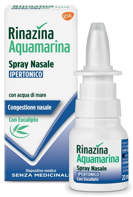 Rinazina Aquamarina Spray Nasale Soluzione Ipertonica Con Eucalipto 20ml