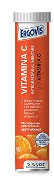 Ergovis Vitamina C Integratore 1000 mg di Vitamina C 20 Compresse Effervescenti