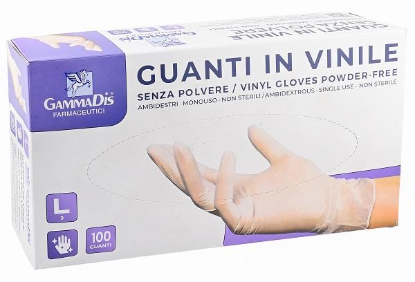 Guanti in Vinile Senza Polvere Taglia L Confezione 100 Pezzi