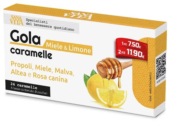 Sanavita Gola Limone E Miele 24 Caramelle