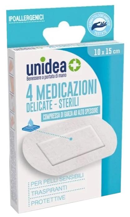 Unidea Medicazioni Sterili In TNT Misura 10x15 4 Pezzi