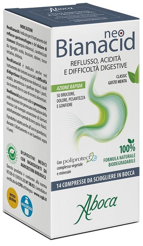 Aboca NeoBianacid Integratore Per Acidità e Reflusso 14 Compresse Masticabili