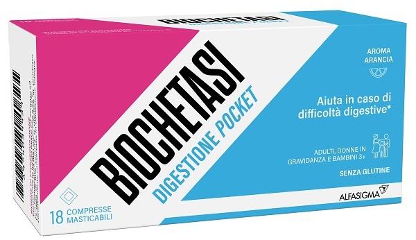 Biochetasi Pocket Digestivo Integratore per lo Stomaco 18 Compresse Masticabili