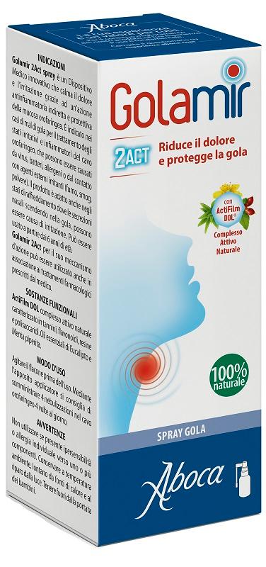 Golamir 2Act Integratore Spray per la Mucosa Orofaringea No Alcool 30 ml