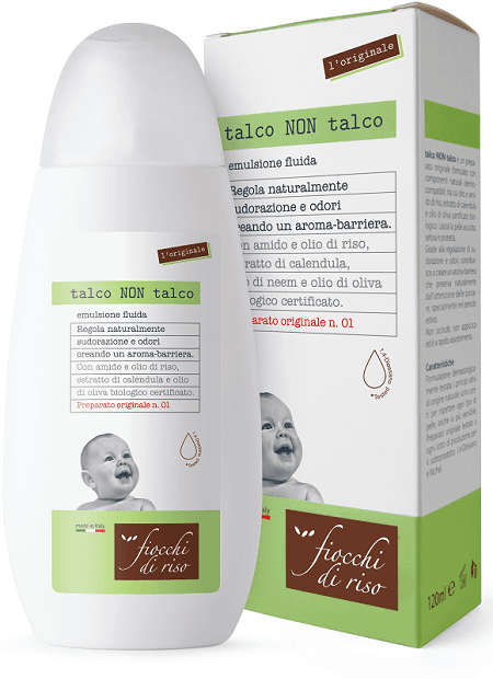 Fiocchi Di Riso Talco Non Talco Emulsione Fluida per Sudorazione e Odori 120 ml