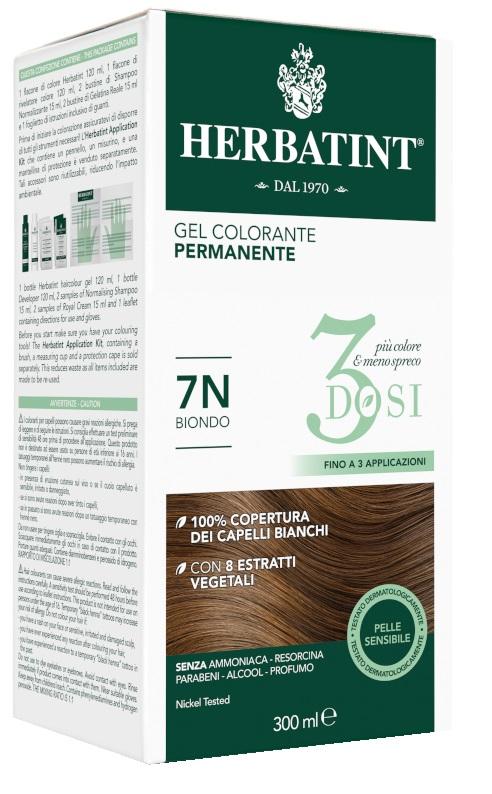 Herbatint Tintura Capelli Gel Permanente 3Dosi 7N Biondo 300 ml