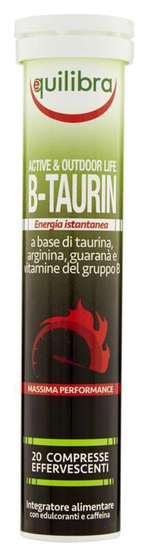 Equilibra B- Taurin Integratore Energetico per Sportivi 20 Compresse Effervescen