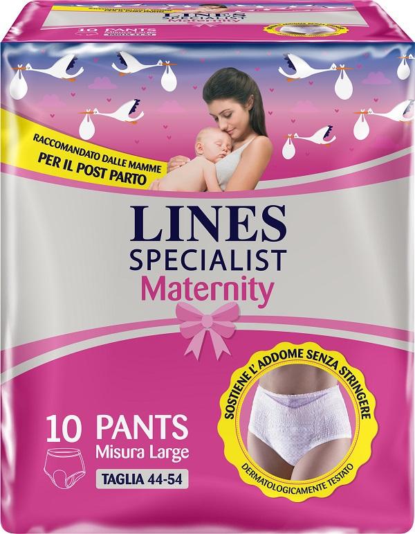 Lines Specialist Maternity Mutandina Assorbente Perdite Post Parto Taglia L 10pz