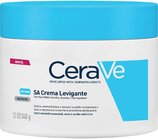 Cerave Sa Crema Levigante 10% Urea per Pelli Secche, Ruvide e Screpolate 340 G