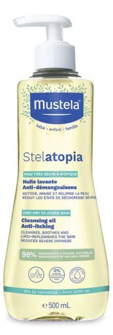 Mustela Stelatopia Olio Bagno Bambini per Pelle a Tendenza Atopica 500 ml