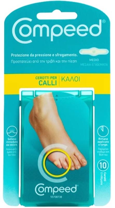 Compeed Cerotti Per Calli Medio Allevia Rapidamente il Dolore 10 Pezzi