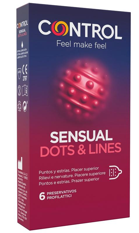 Control Sensual Dots&lines Profilattici 6 Pezzi