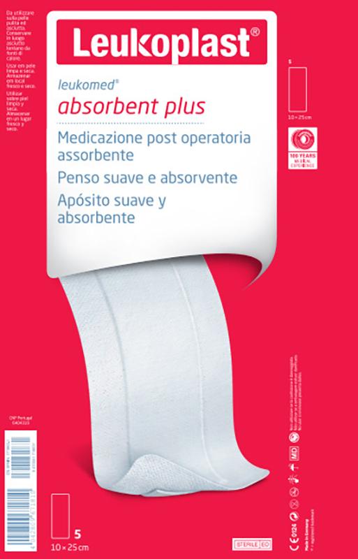Leukomed Medicazione Autoadesiva Garza Tessuto Non Tessuto 10x25 Cm 5 Pezzi