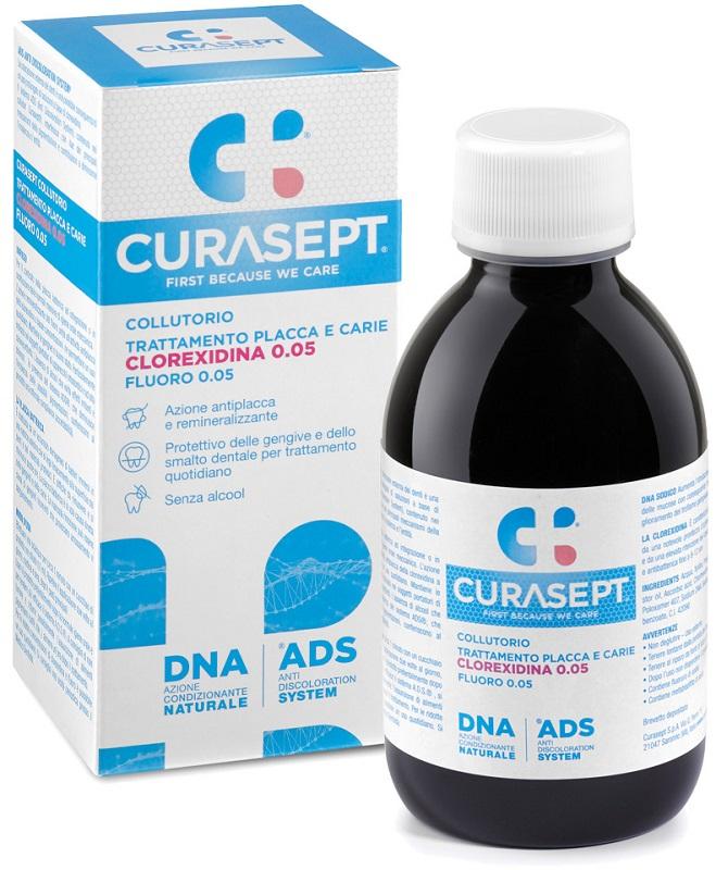 Curasept Collutorio Trattamento Prolungato Placca e Carie 0,05 Ads + Dna 200ml