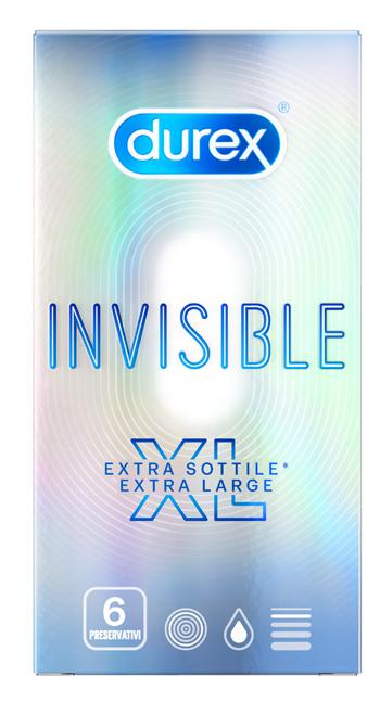 Durex Invisible XL Profilattico Ultra Sottile 6 Pezzi