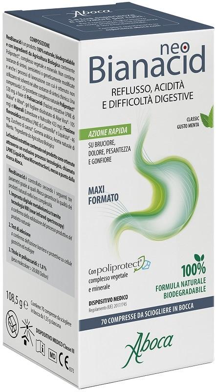 Aboca NeoBianacid Integratore per l'Acidità e il Reflusso 70 Compresse