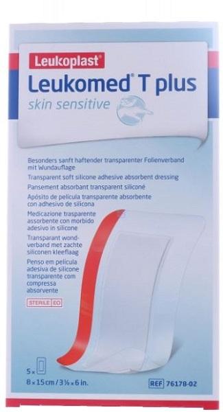 Leukoplast Leukomed T Plus Sensitive Skin Medicazioni 8x15cm 5 Pezzi