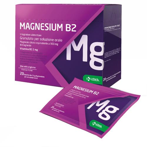 Magnesium B2 Integratore con Magnesio e Vitamina B2 20 Bustine