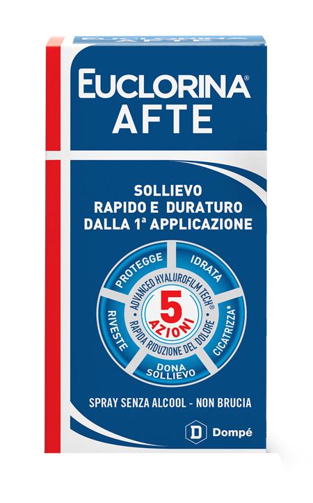 Euclorina Afte Spray con Acio Ialuronico Sollievo Rapido E Duraturo 15 ml