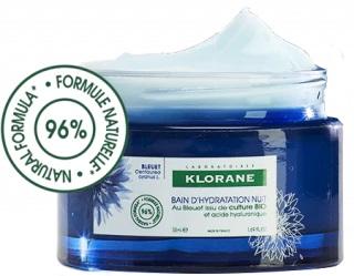 Klorane Crema Idratante Viso Notte al Fiordaliso con Acido Ialuronico 50 ml