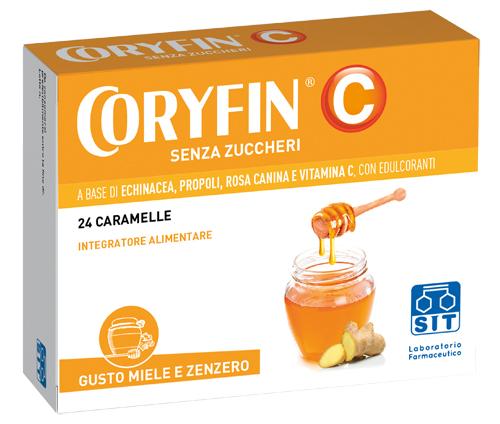 Coryfin C Integratore Alimentare Senza Zucchero Miele Zenzero 24 Caramelle