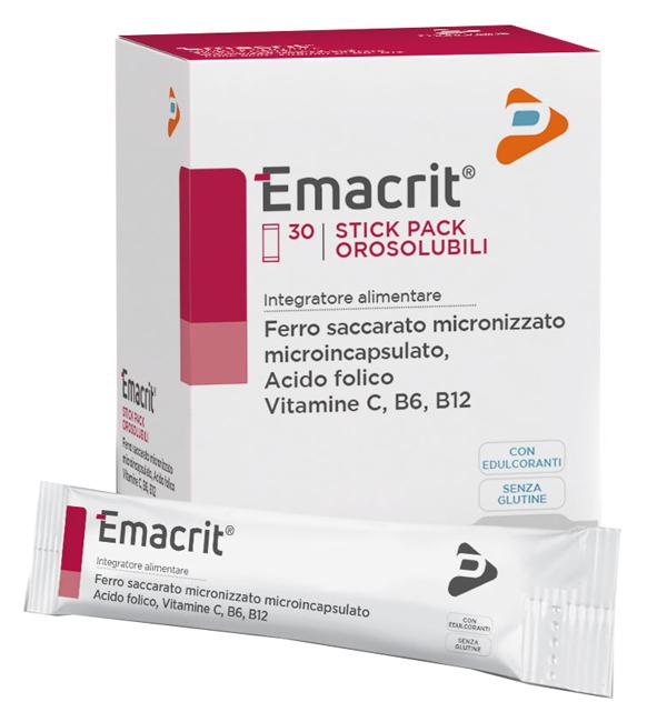 Emacrit Integratore Ferro 30 Stick Orosolubili