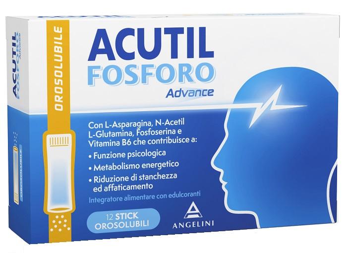 Acutil Fosforo Advance Integratore Metabolismo Energetico 12 Stick Orosolubili