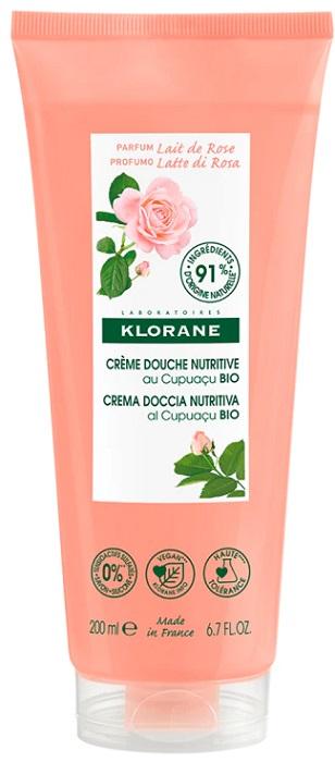 Klorane Crema Doccia Latte Di Rosa Nutriente per Pelle Secche 200 ml