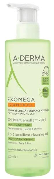 Aderma Exomega Control Gel Detergente Emolliente 2 In 1 Corpo E Capelli 500 ml