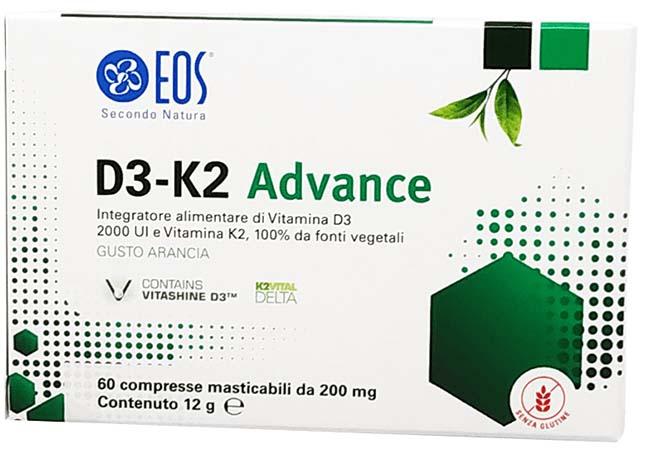 EOS D3 K2 Advance Integratore in Compresse Masticabili da 60 Pezzi