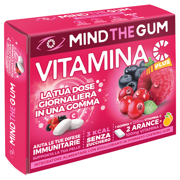 C Gum Frutti Rossi Integratore di VItamina C 18 Chewing Gum