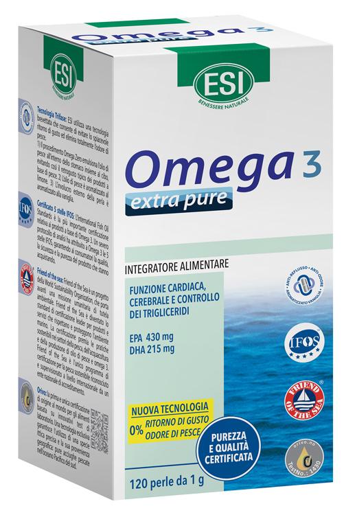 Esi Omega 3 Extra Pure Integratore per la Funzione Cardiaca e Celebrale 120Perle