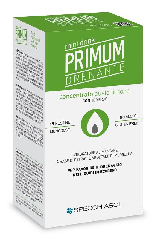 Specchiasol Primum Drenante Minidrink Limone 15 Stick Da 10 ml