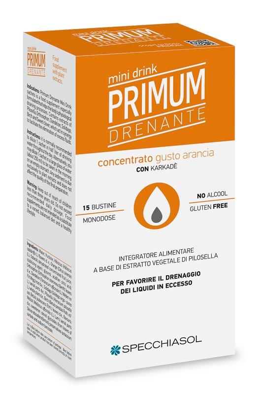 Specchiasol Primum Drenante Minidrink Arancia 15 Stick Da 10 ml