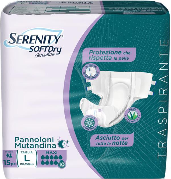Serenity Soft Dry Sensitive Pannolone Mutandina Maxi Taglia L 15 Pezzi