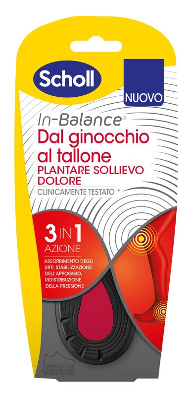 Scholl In-Balance Everyday Plantare Sollievo Dolore Da Ginocchio A Tallone L