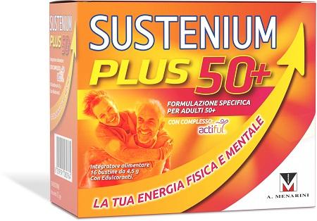 Sustenium Plus 50+ Integratore per l'Energia Fisica e Mentale 16 Bustine