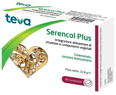 Teva Serencol Plus Integratore per Colesterolo e Sistema Immunit 30 Compresse