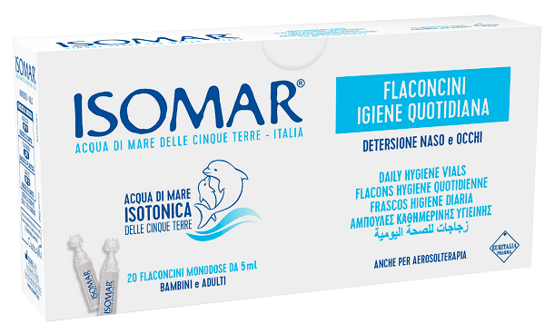 Isomar Soluzione Isotonica Acqua Mare Igiene Quotidiana 20 Flaconcini da 5 ml