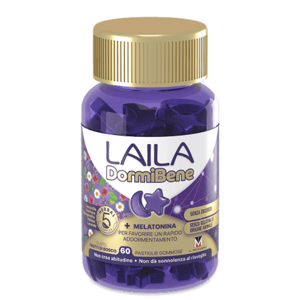 Laila Dormibene Integratore per il Sonno 30 Pastiglie Gommose Frutti di Bosco