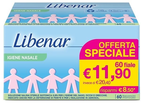 Libenar 60 Fiale Monodose di Soluzione Salina Sterile da 5 ml