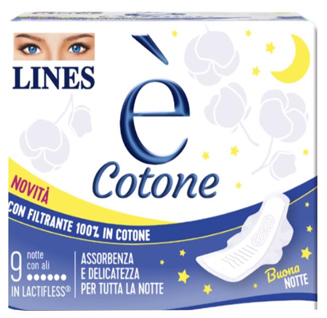Lines E Cotone Assorbenti Notte 9 Pezzi