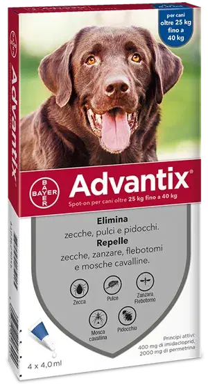 Antiparassitario Advantix Spot On 4 Pipette Cani 4ml fino a 25 kg