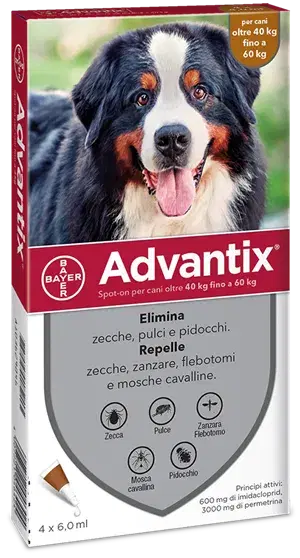 Advantix Spot On Antiparassitario per Cani di 40-60 kg 4 Pipette