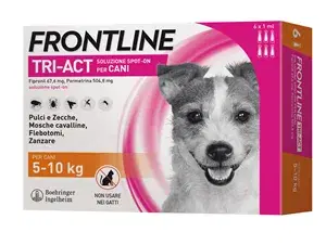 Frontline Tri-Act per Cani 5-10 kg, Protezione Completa 6 Pipette