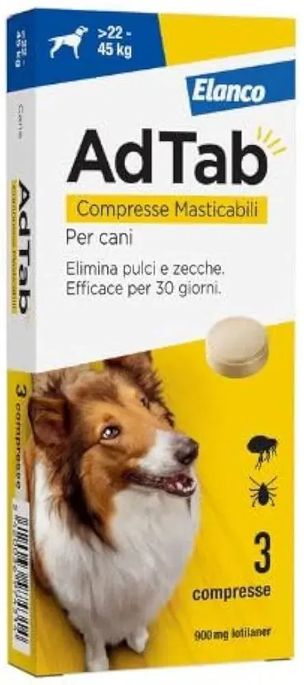 Adtab Compresse per Cani 900 mg, Peso 22-45 kg, 3 Pezzi